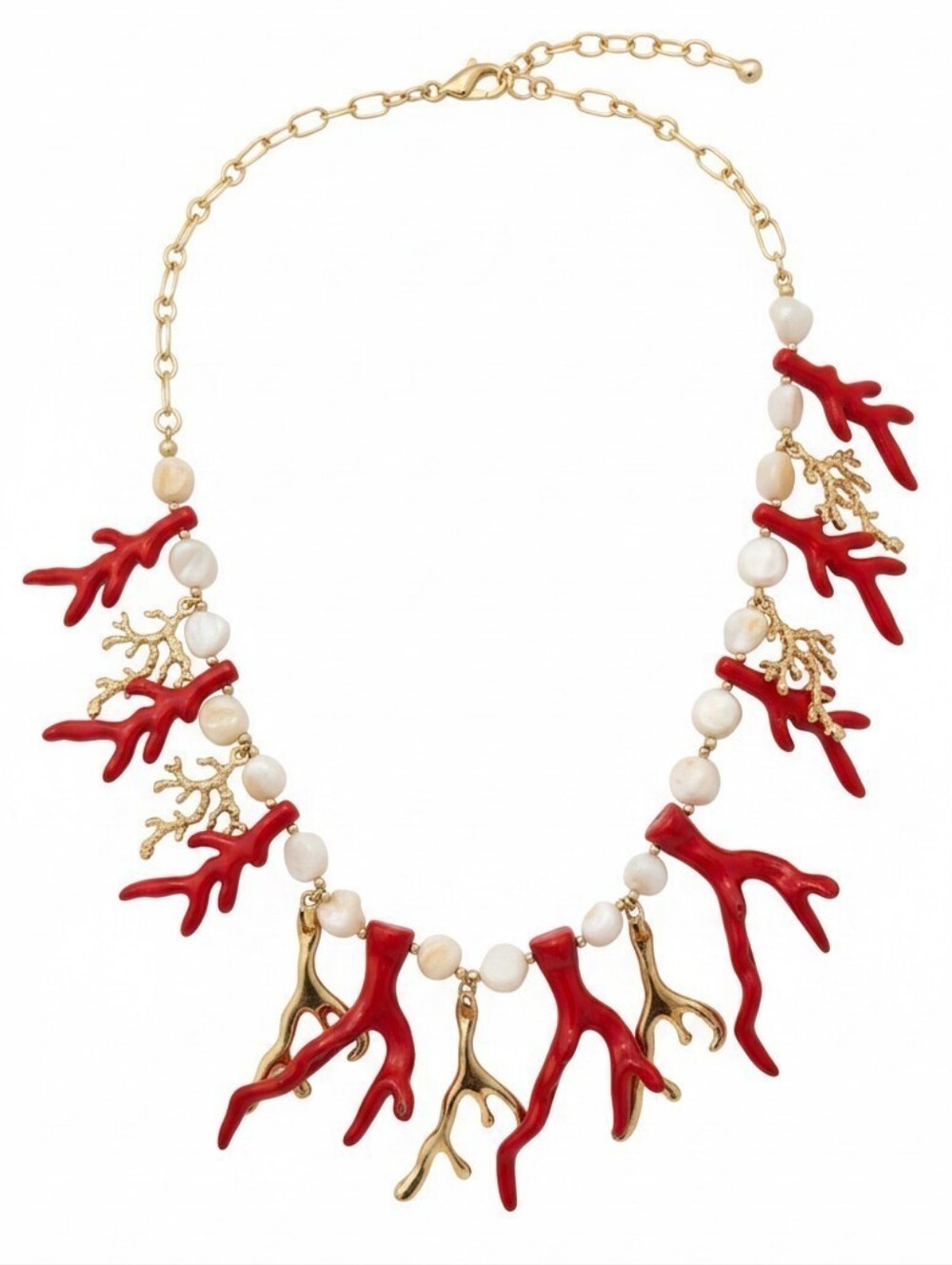 ❤️▪️House of Harlow ▪️1960 Red Coral Branch 18in Natural Shell Necklace